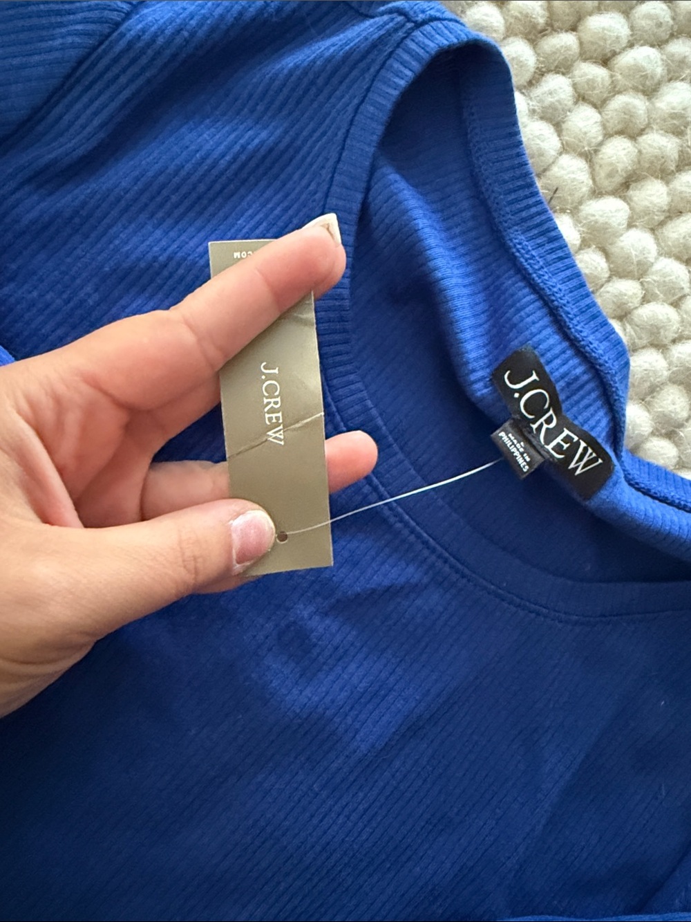 J.Crew Long-Sleeve Ribbed Tee in Cobalt Blue - Picture 3 of 3